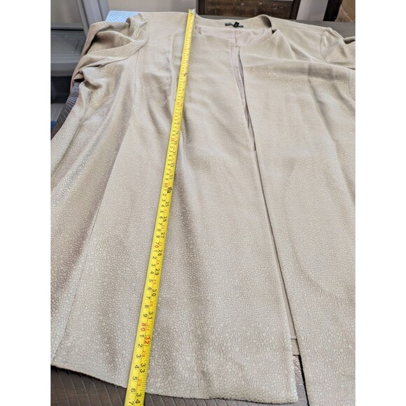 Eileen Fisher Silk Jacket 3X Champagne Mirage Jacquard Long Open Dressy Boxy - Picture 10 of 12